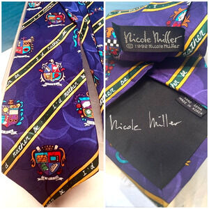 Nicole Miller SIGNED Artist Neck Tie 100% Silk I’d Rather Be…Eating Sleeping Sex
